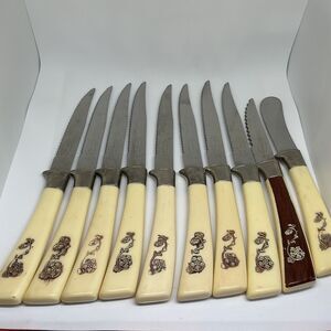Lifetime Cutlery Stainless Steel Lot Of 10 Pieces Flatware Bakelite Handles